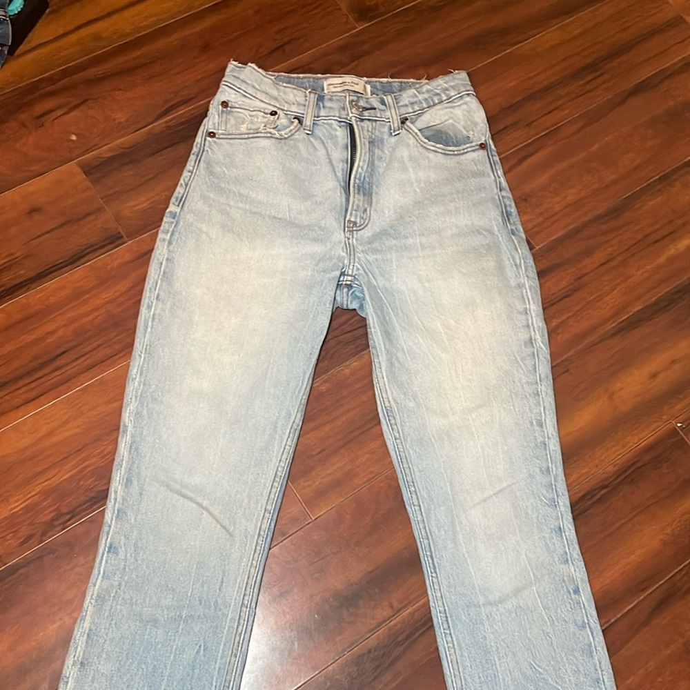 Abercrombie and Fitch jeans high-rise ankle cut off jeans